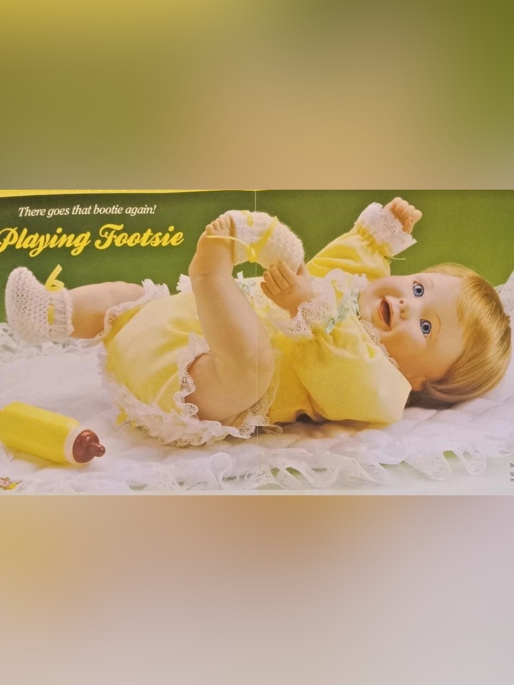 Danbury Mint Vintage Playing Footsies Porcelain Baby Doll NIB